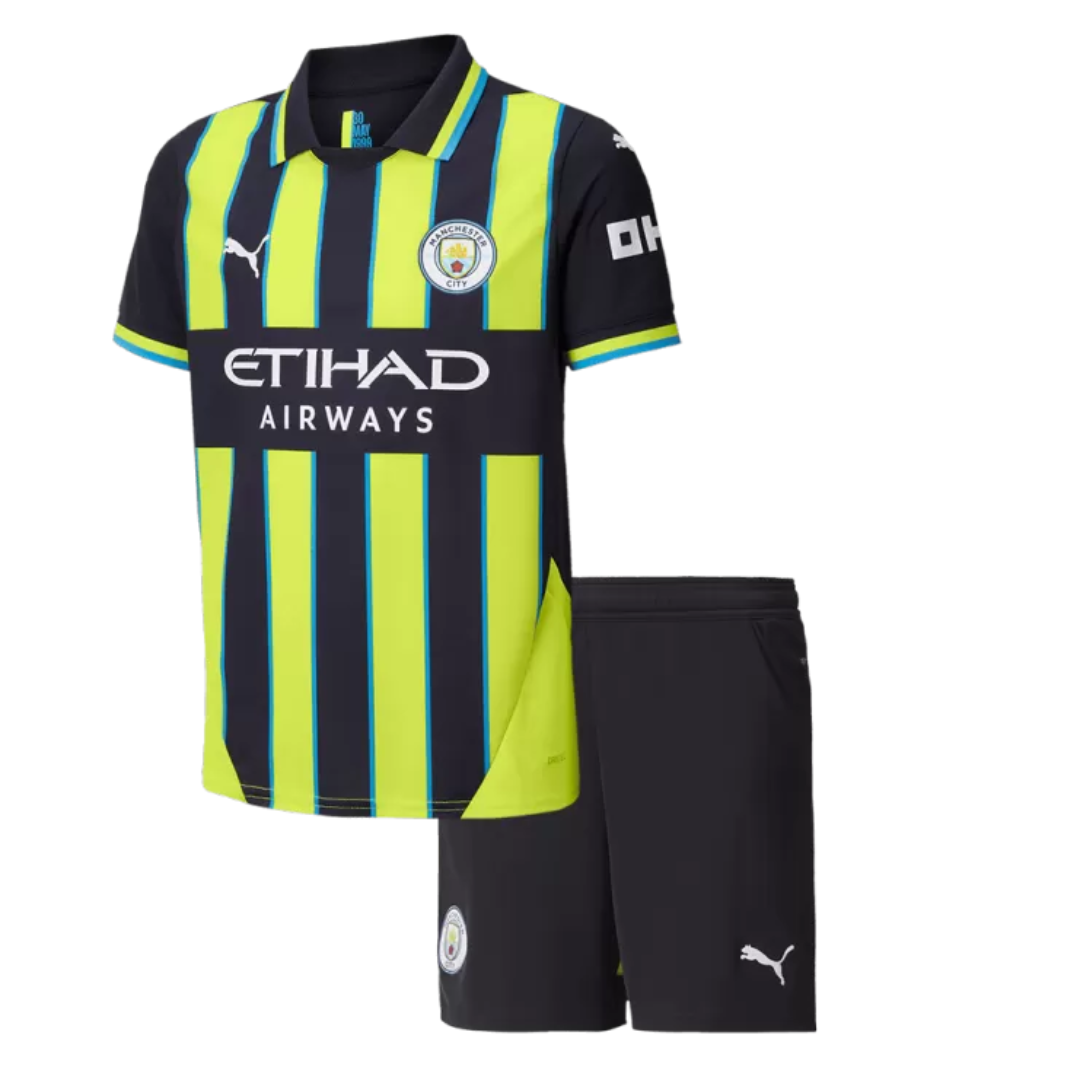 Kid's Manchester City Away Soccer Jersey Kit(Jersey+Shorts) 2024/25