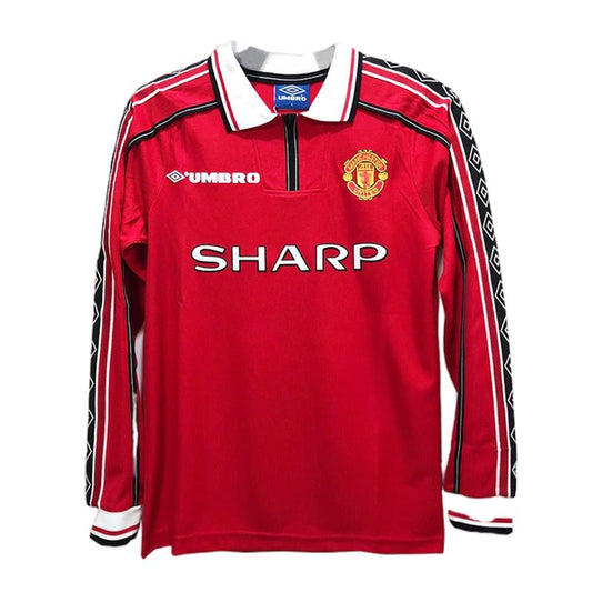 Retro 1998/99 Manchester United Home Long Sleeve Soccer Jersey