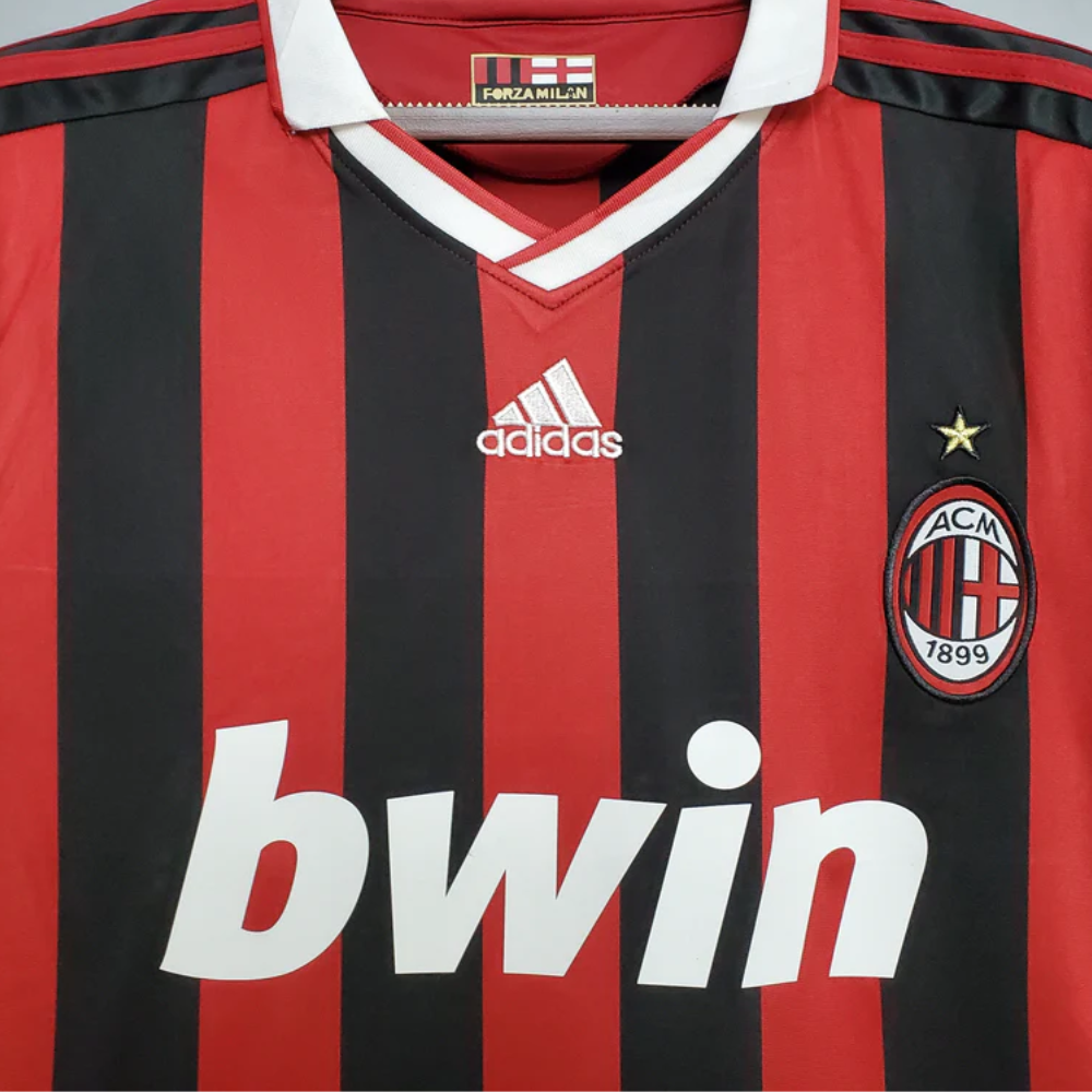 Retro 2009/10 AC Milan Home Soccer Jersey (Size M) - Ready To Ship - Goal Digger Jerseys | High Quality Football Kits | Soccer Jerseys