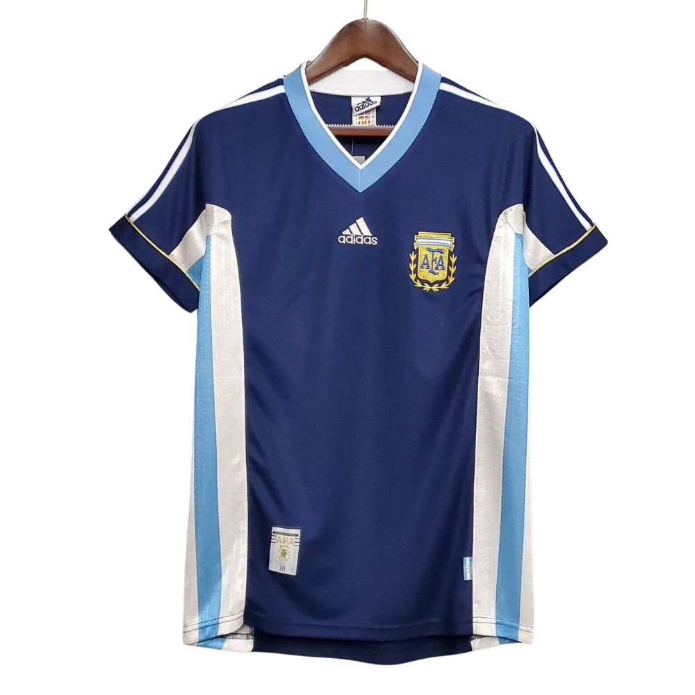 Retro 1998 Argentina World Cup Away Soccer Jersey (Size XL) - Ready To Ship - Goal Digger Jerseys | High Quality Football Kits | Soccer Jerseys
