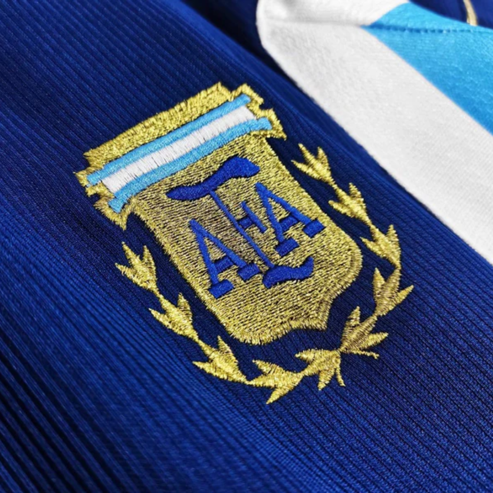 Retro 1998 Argentina World Cup Away Soccer Jersey (Size XL) - Ready To Ship - Goal Digger Jerseys | High Quality Football Kits | Soccer Jerseys