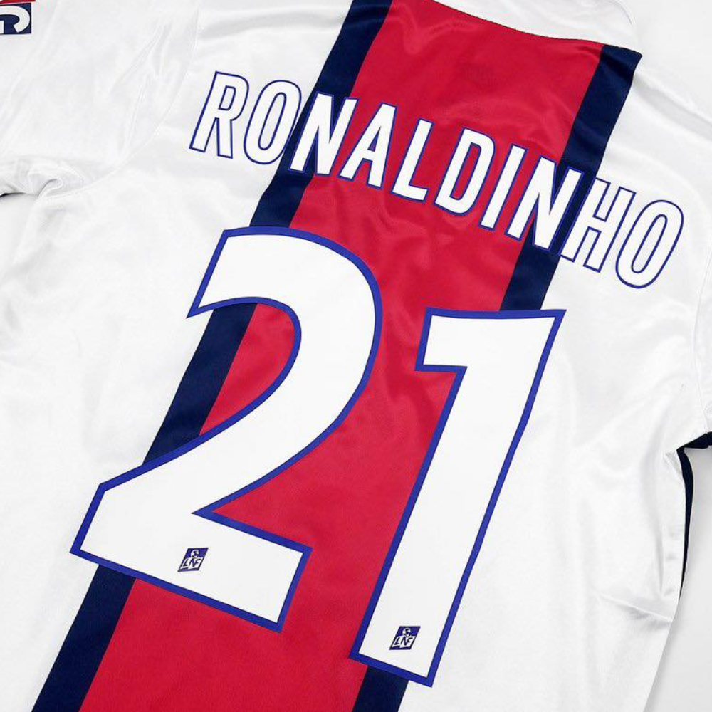 Retro RONALDHINO #21 98/99 PSG Away Soccer Jersey (Size L)- Ready To Ship - Goal Digger Jerseys | High Quality Football Kits | Soccer Jerseys