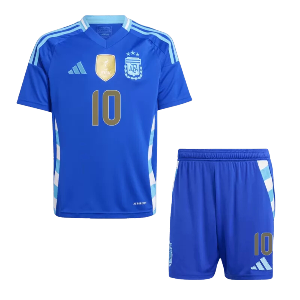 Kids MESSI #10 Argentina Away Soccer Jersey Kit 2024 - Goal Digger Jerseys | High Quality Football Kits | Soccer Jerseys