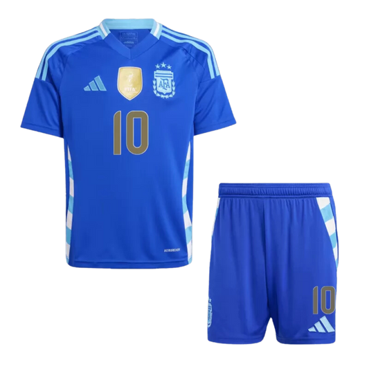 Kids MESSI #10 Argentina Away Soccer Jersey Kit 2024 - Goal Digger Jerseys | High Quality Football Kits | Soccer Jerseys