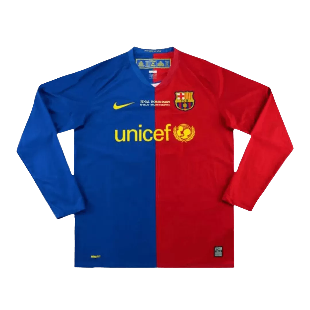 Retro MESSI #10 2008/09 Barcelona Home Long Sleeve Soccer Jersey - Goal Digger Jerseys | Authentic Soccer Jerseys High Quality