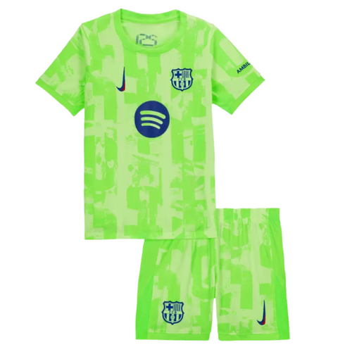 Kid's Barcelona Third Away Soccer Jersey Kit(Jersey+Shorts) 2024/25- UCL (Spotify Logo Without Text)