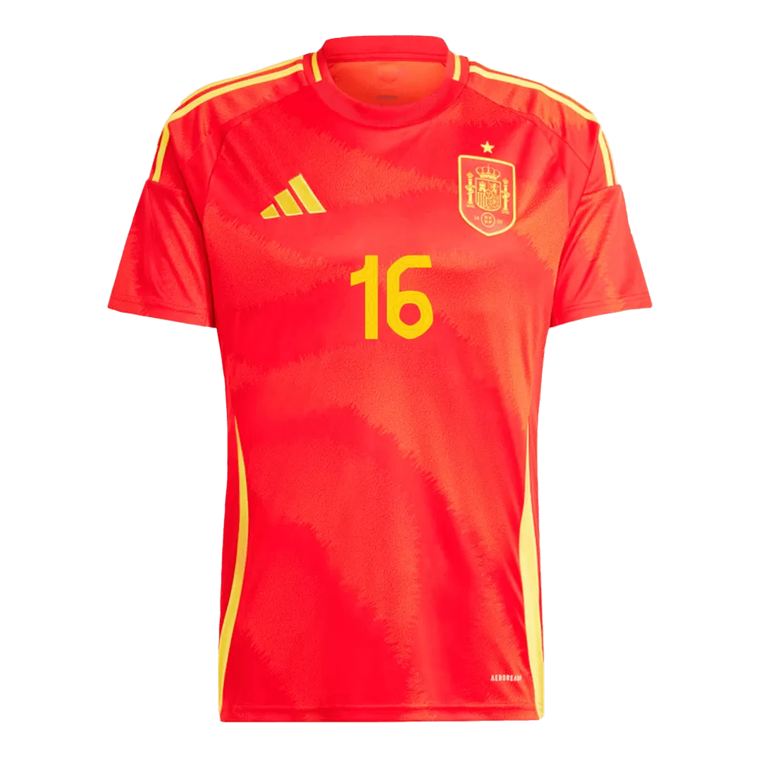 RODRIGO #16 Spain Home Soccer Jersey Euro 2024 - Goal Digger Jerseys | Authentic Soccer Jerseys High Quality