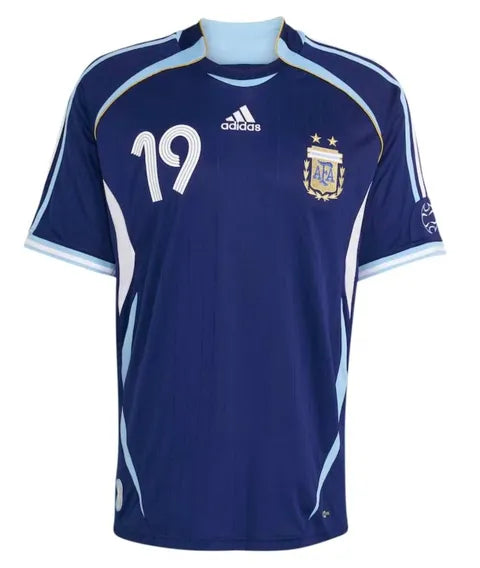 Retro Messi #19 2006 Argentina Away Soccer Jersey