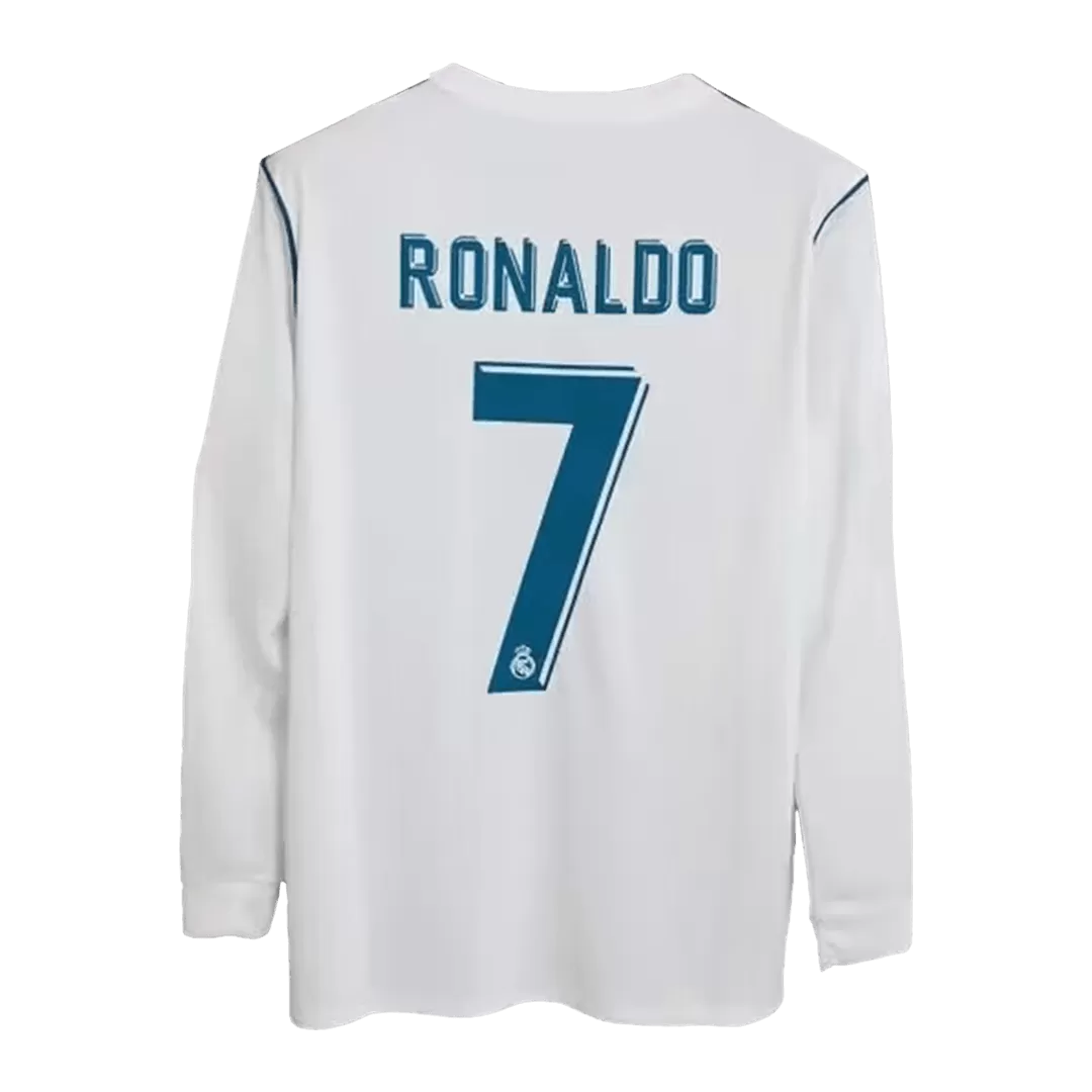 Retro RONALDO #7 2017/18 Real Madrid Home Long Sleeve Soccer Jersey - Goal Digger Jerseys | Authentic Soccer Jerseys High Quality