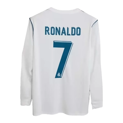 Retro RONALDO #7 2017/18 Real Madrid Home Long Sleeve Soccer Jersey - Goal Digger Jerseys | Authentic Soccer Jerseys High Quality