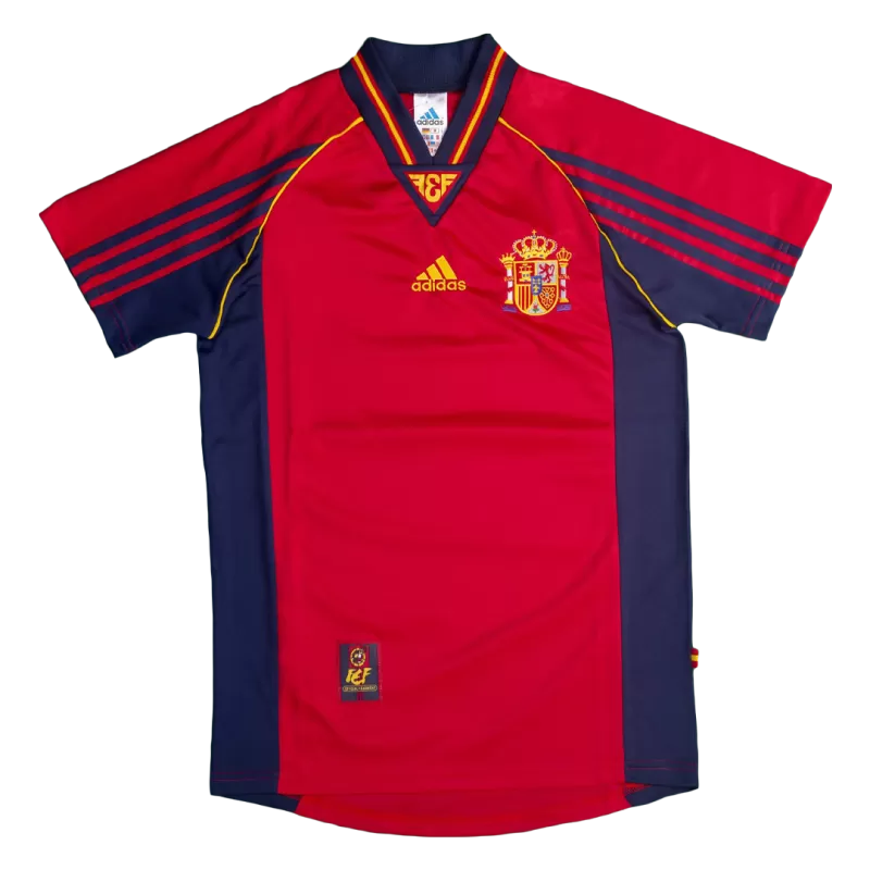 Retro 1998 Spain Home Soccer Jersey - Goal Digger Jerseys | Authentic Soccer Jerseys High Quality