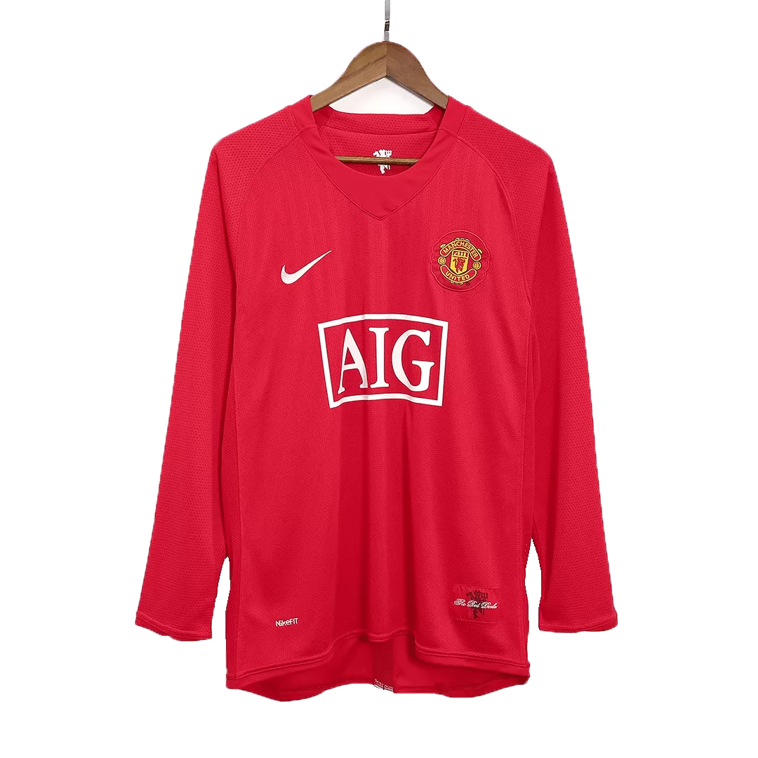 Retro RONALDO #7 2007/08 Manchester United Home Long Sleeve Soccer Jersey - Goal Digger Jerseys | Authentic Soccer Jerseys High Quality