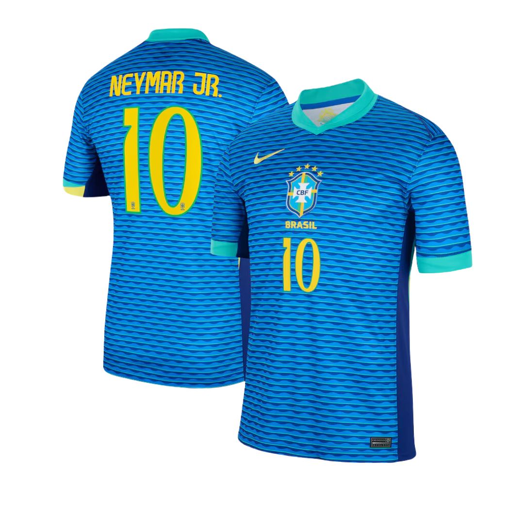 Kids NEYMAR #10 Brazil Away Soccer Jersey Euro 2024