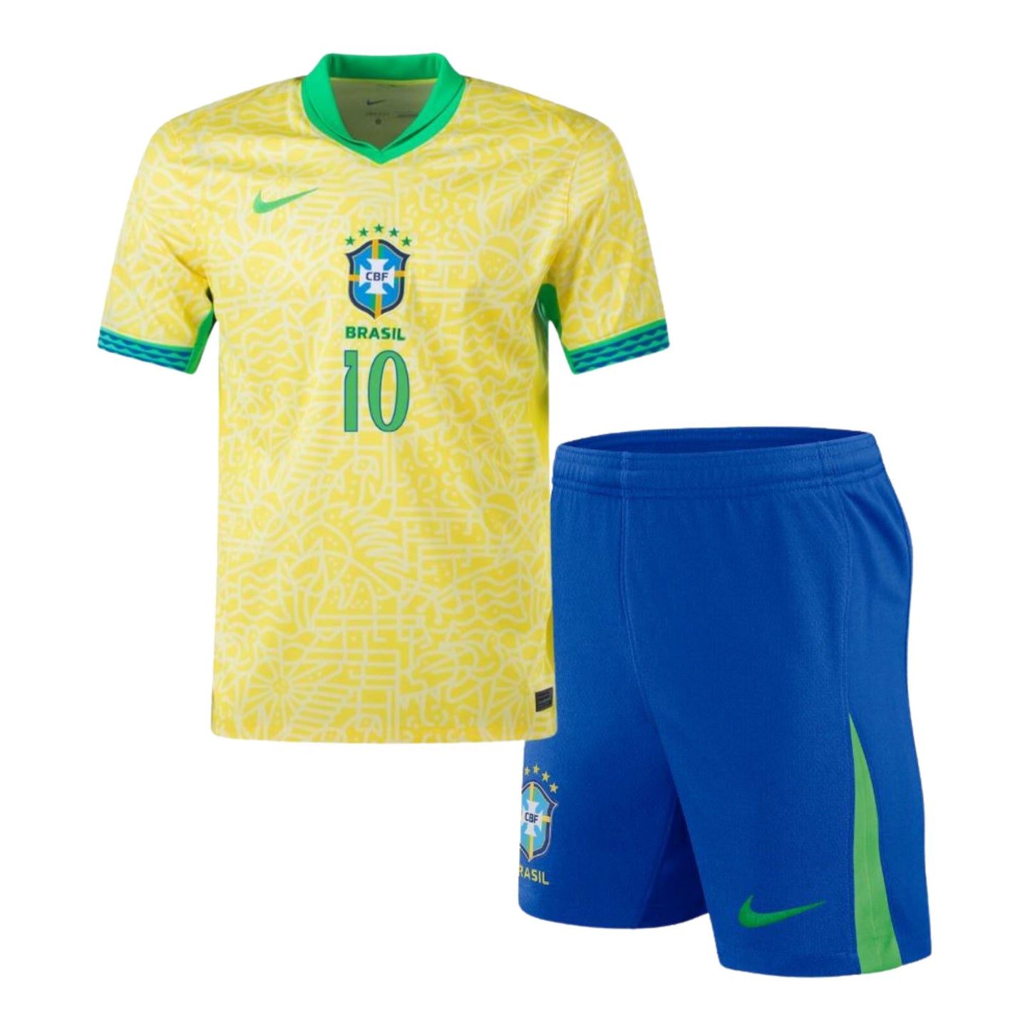 Kids NEYMAR #10 Brazil Home Soccer Jersey Euro 2024