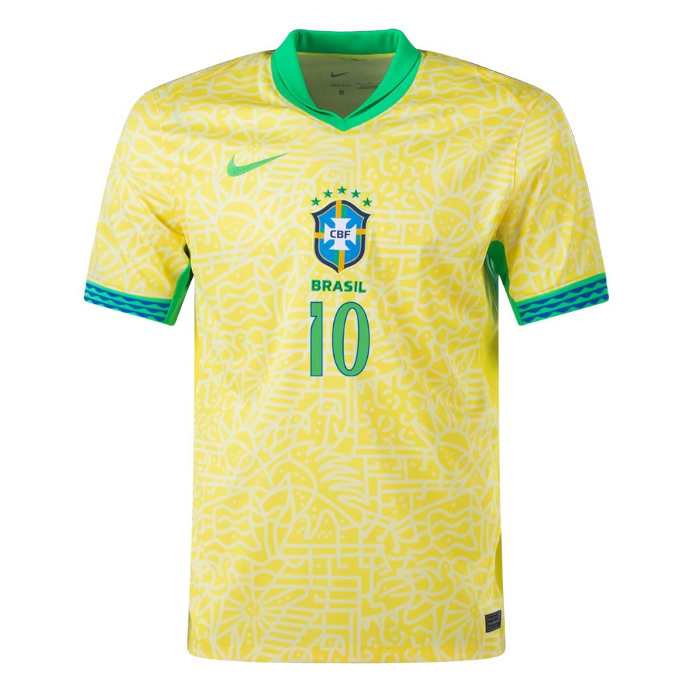 Kids NEYMAR #10 Brazil Home Soccer Jersey Euro 2024