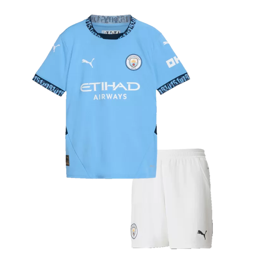 Kids Manchester City Home Soccer Jersey 2024/25