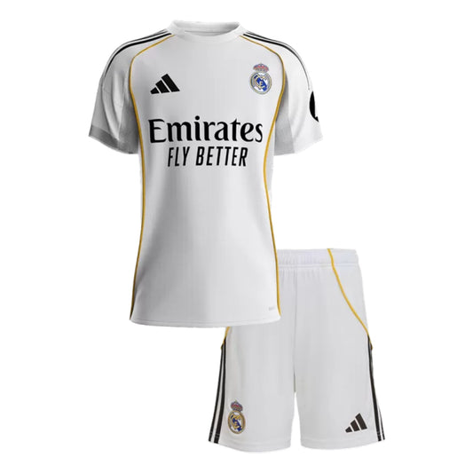 Kids Real Madrid Home Soccer Jersey 2025/26