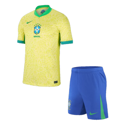 Kids Brazil Home Soccer Jersey Euro 2024