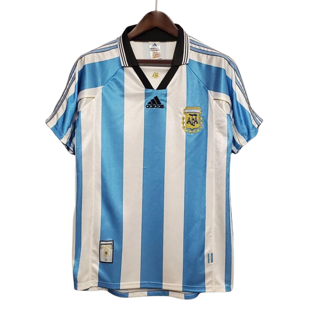 Retro 1998 Argentina World Cup Home Soccer Jersey (Size L) -Ready To Ship - Goal Digger Jerseys | High Quality Football Kits | Soccer Jerseys