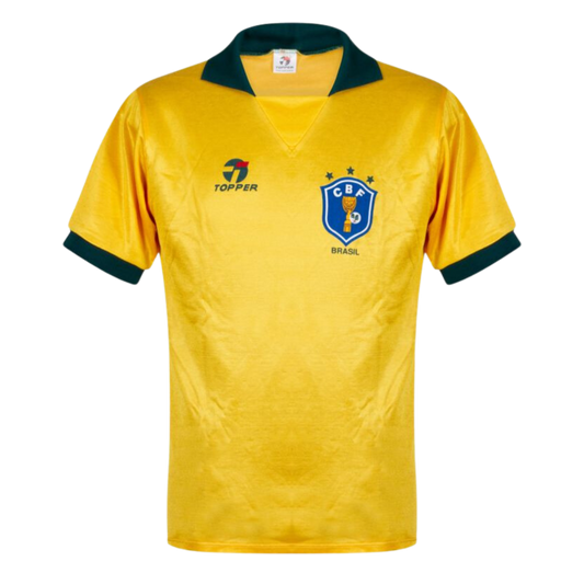Retro 1988/90 Brazil Home Soccer Jersey (Size S) - Ready To Ship - Goal Digger Jerseys | High Quality Football Kits | Soccer Jerseys