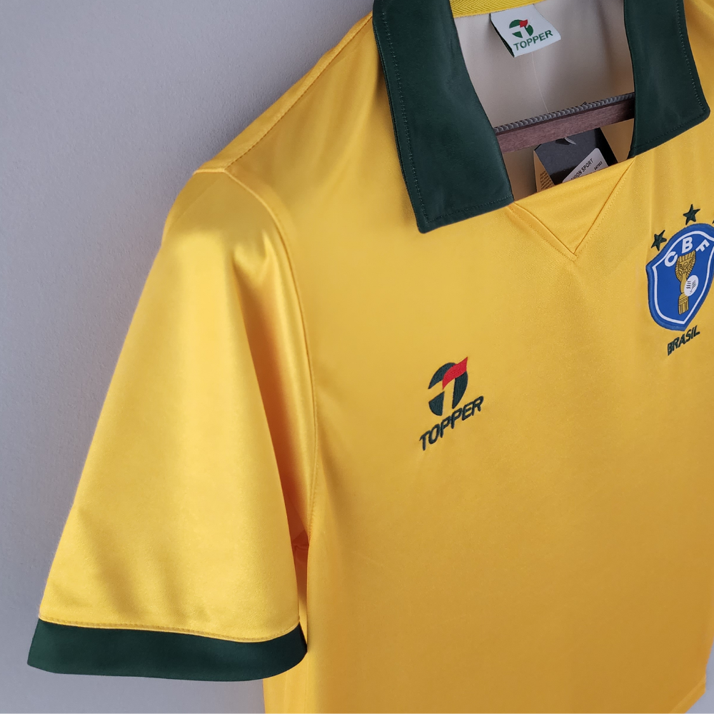 Retro 1988/90 Brazil Home Soccer Jersey (Size S) - Ready To Ship