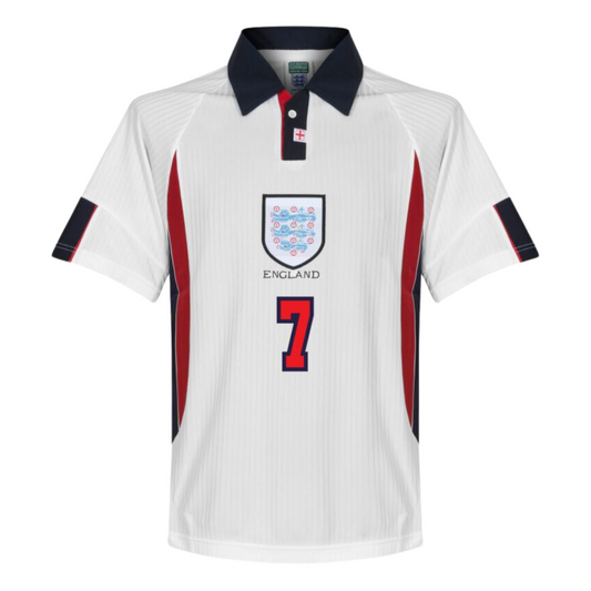 Retro BECKHAM #7 1998 England Home Jersey