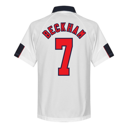 Retro BECKHAM #7 1998 England Home Jersey