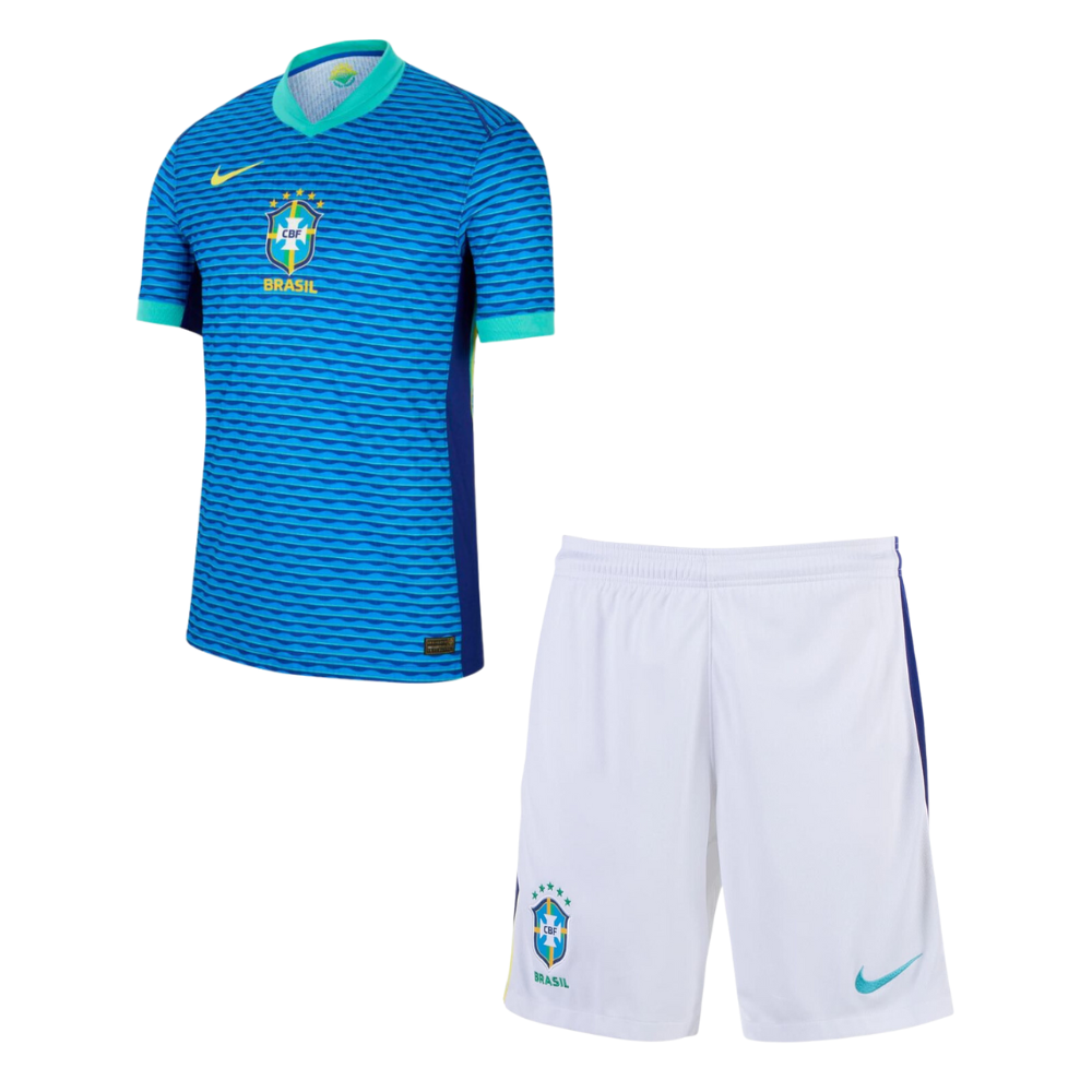 Kids Brazil Away Soccer Jersey Euro 2024