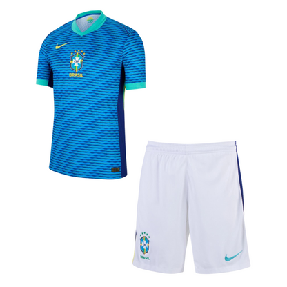 Kids Brazil Away Soccer Jersey Euro 2024