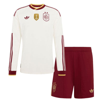 Kids Spain World Cup CHAMPIONS Away Long Sleeves Kit 2026