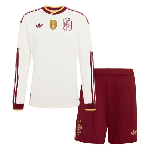 Kids Spain World Cup CHAMPIONS Away Long Sleeves Kit 2026