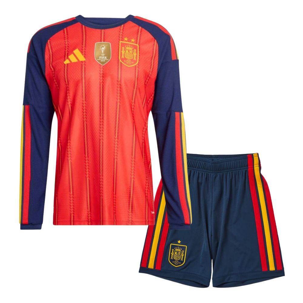 Kids Spain World Cup CHAMPIONS Home Long Sleeves Kit 2026