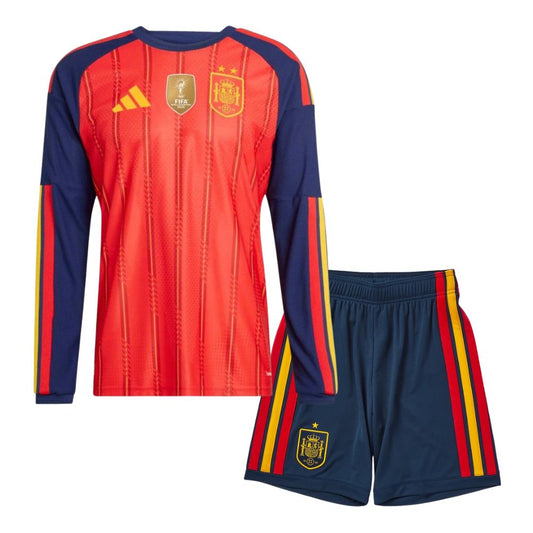 Kids Spain World Cup CHAMPIONS Home Long Sleeves Kit 2026