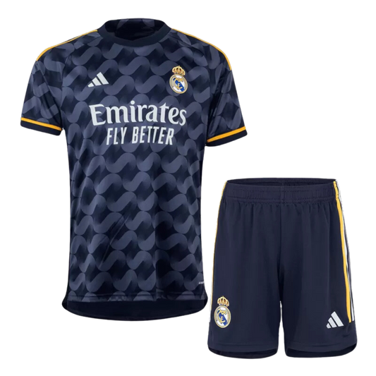 Kids Real Madrid Away Soccer Jersey Kit 2023/24