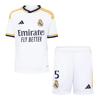 Kids BELLINGHAM #5 Real Madrid Home Soccer Jersey Kit 2023/24