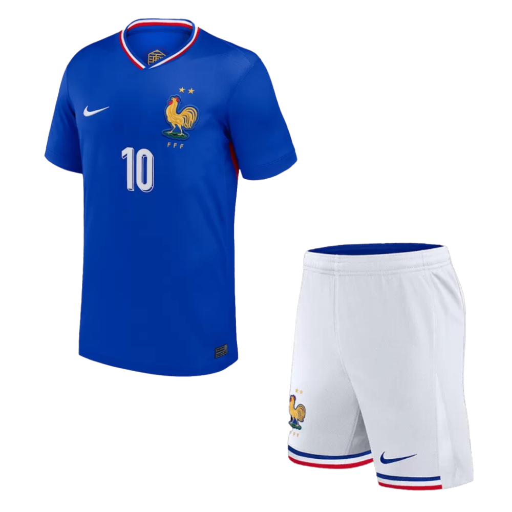 Kids MBAPPE #10 France Home Soccer Jersey Kit 2024