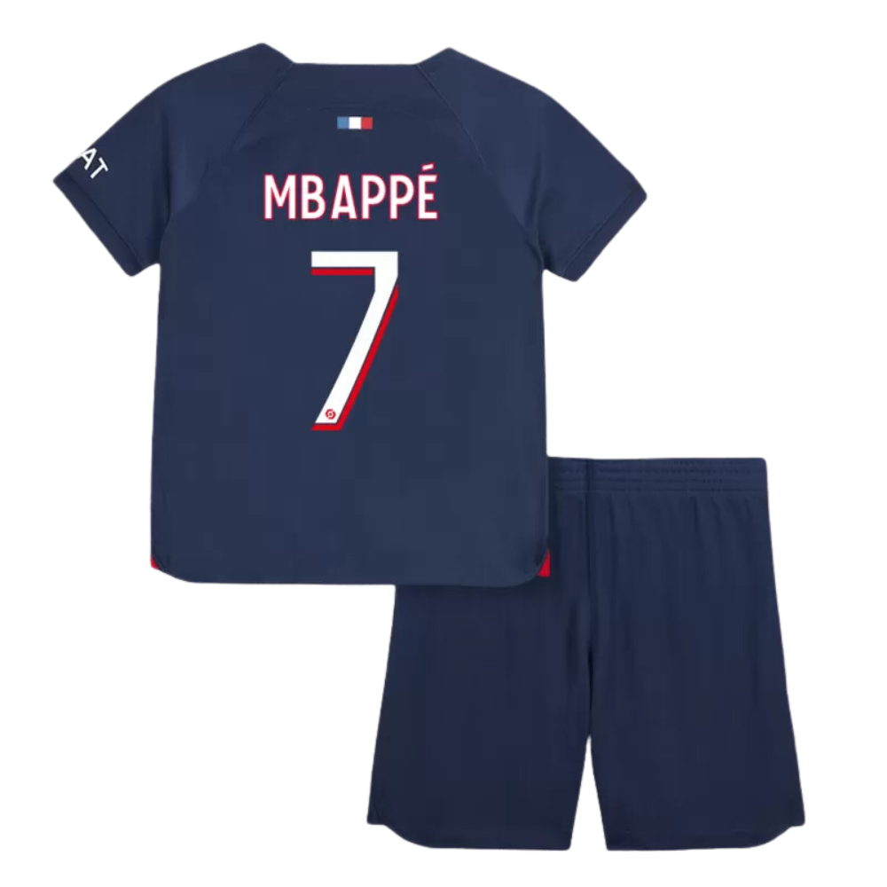 Kids MBAPPÉ #7 PSG Home Soccer Jersey Kit 2023/24