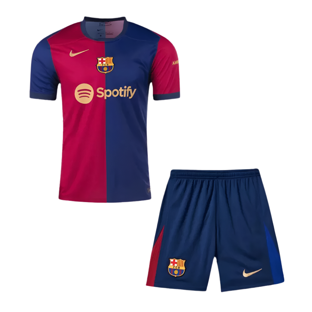 Kids LAMINE YAMAL #19 Barcelona Home Soccer Jersey 2024/25