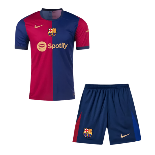 Kids LAMINE YAMAL #19 Barcelona Home Soccer Jersey 2024/25