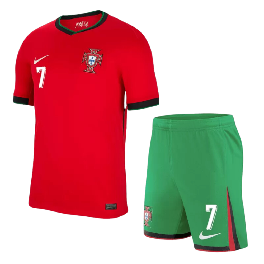 Kids RONALDO #7 Portugal Home Soccer Jersey Euro 2024