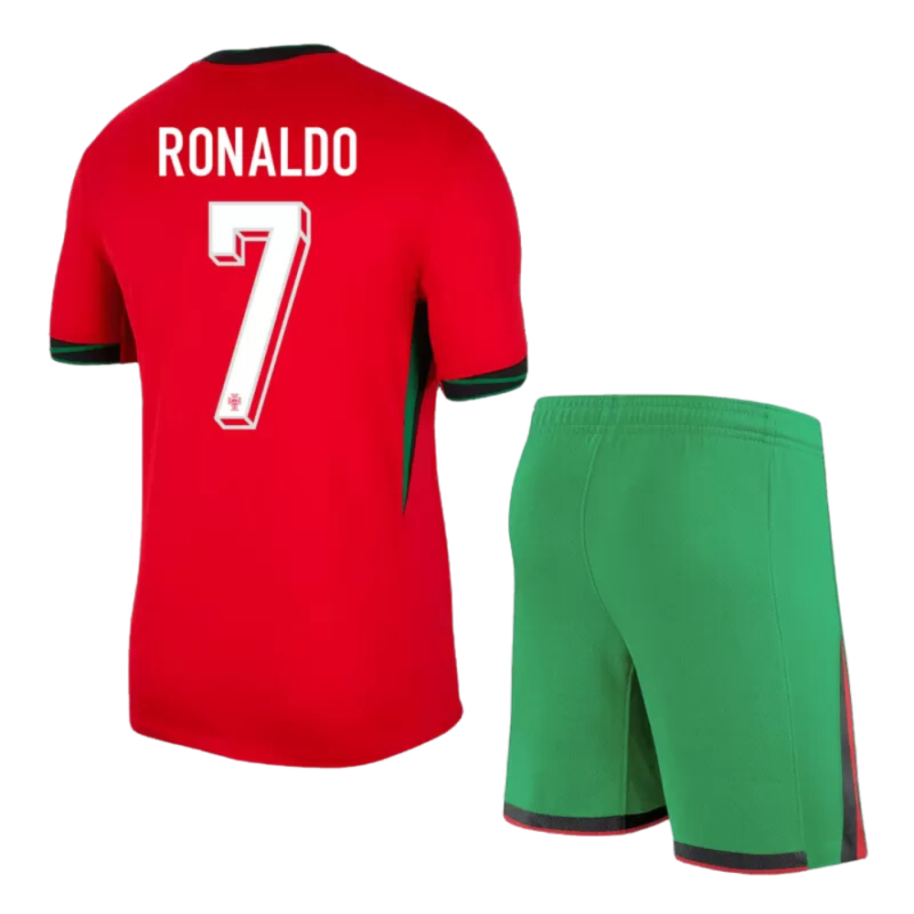 Kids RONALDO #7 Portugal Home Soccer Jersey Euro 2024