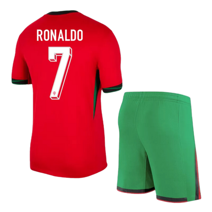 Kids RONALDO #7 Portugal Home Soccer Jersey Euro 2024