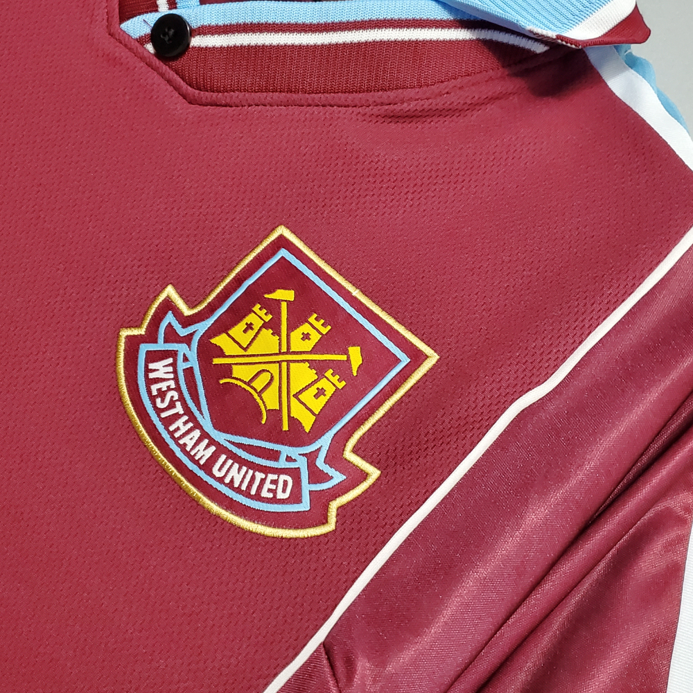 Retro 99/01 West Ham United Home Soccer Jersey (Size L) - Ready To Ship - Goal Digger Jerseys | High Quality Football Kits | Soccer Jerseys