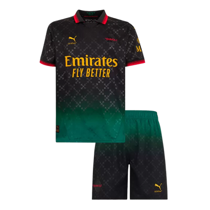 Kid's AC Milan Fourth Away Soccer Jersey Kit(Jersey+Shorts) 2024/25