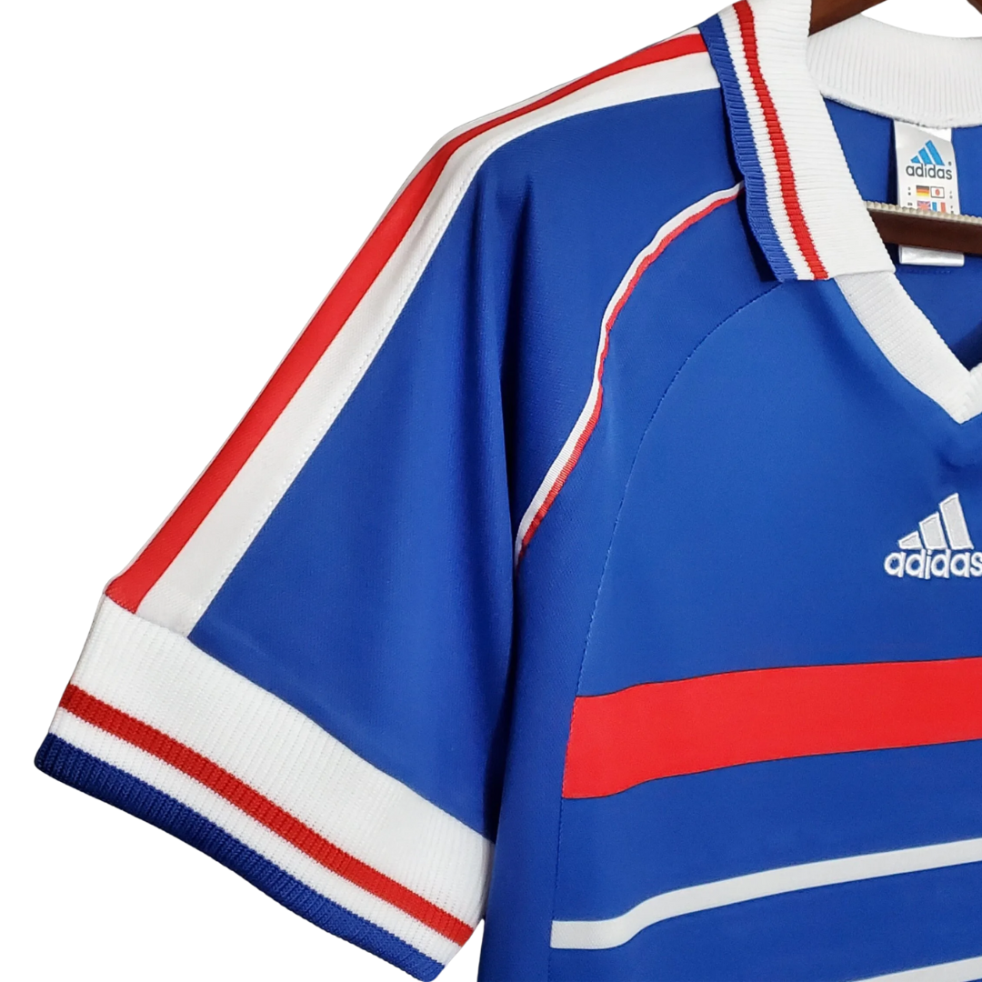 Kids Retro France Home Soccer Jersey 1998