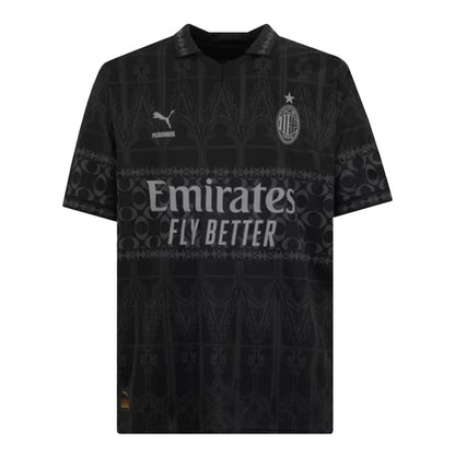 AC Milan X Pleasures Fourth Away Soccer Jersey 2023/24 Black - Goal Digger Jerseys | Authentic Soccer Jerseys High Quality