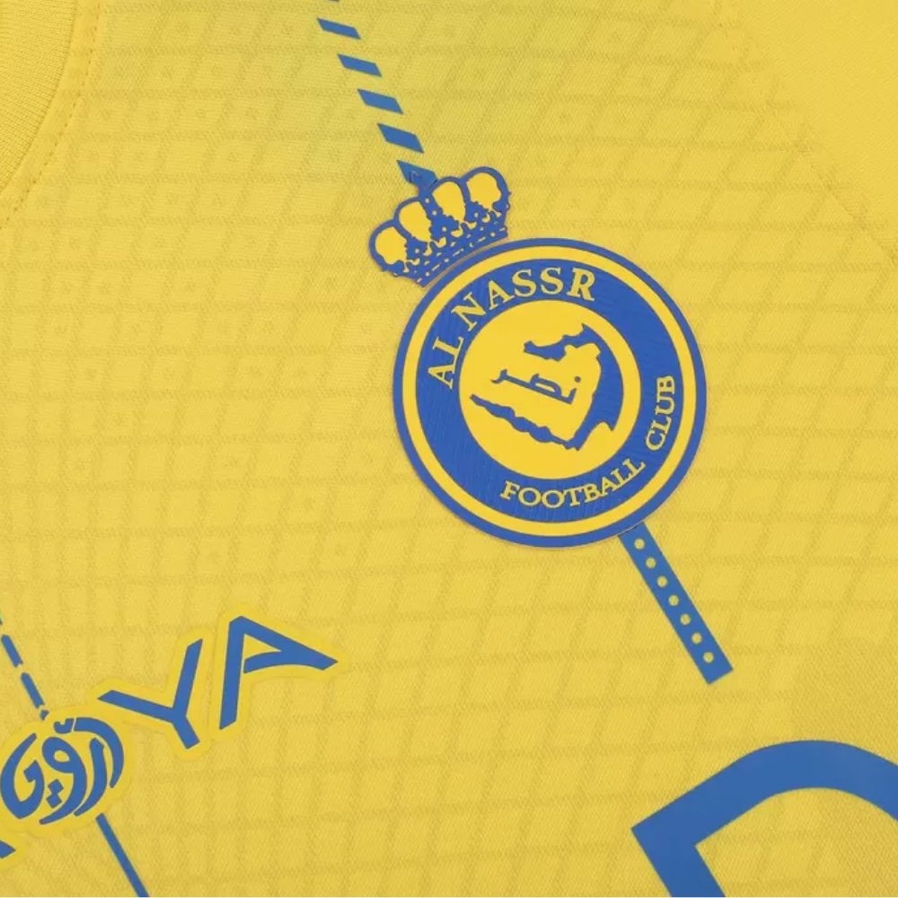 Al Nassr Home Soccer Jersey 2023/24 - Goal Digger Jerseys - free shipping - authentic