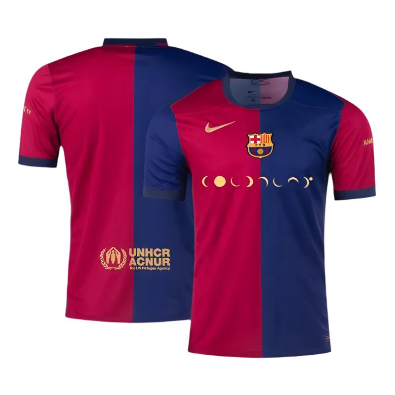 Barcelona Home Soccer Jersey 2024/25 - COLDPLAY - Goal Digger Jerseys - free shipping - authentic