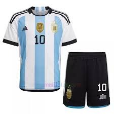 Kids MESSI #10 Argentina World Cup Jersey 2022