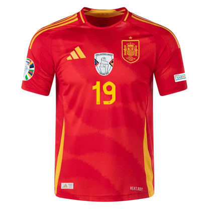 LAMINE YAMAL #19 Spain Home Soccer Jersey Euro 2024 (Size XL) - Ready To Ship